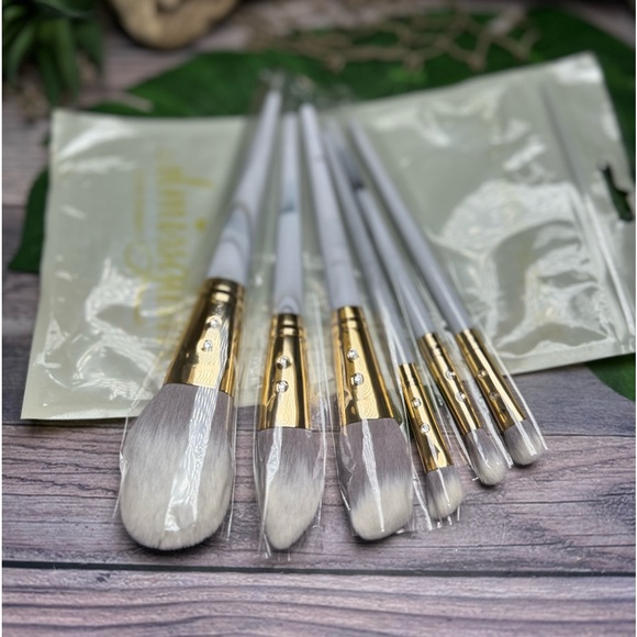 NEW SLMISSGLAM Marble Makeup Brushes & Bag Beauty Bundle Cosmetics Brush Lot Set - Picture 7 of 13